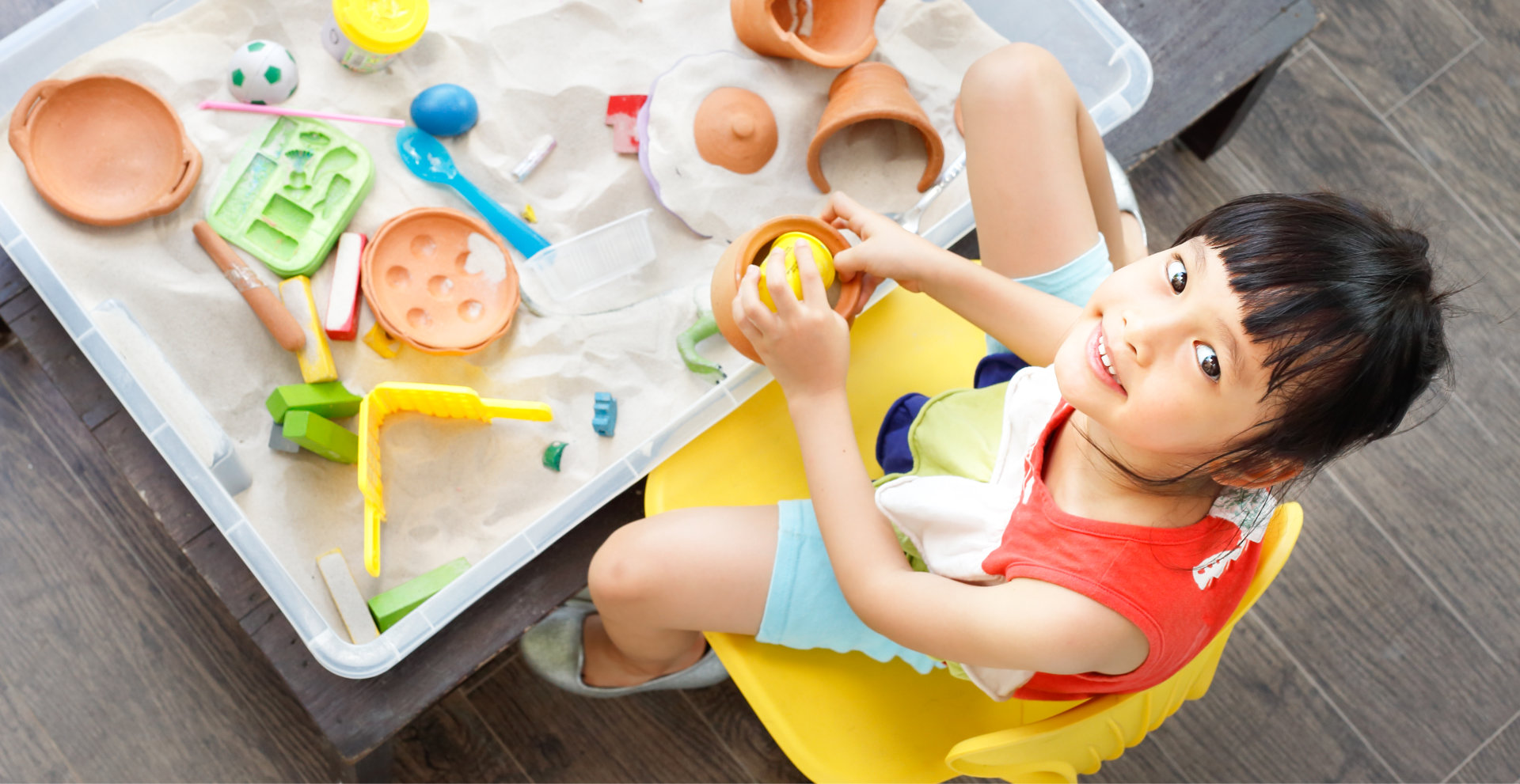 little girl playing